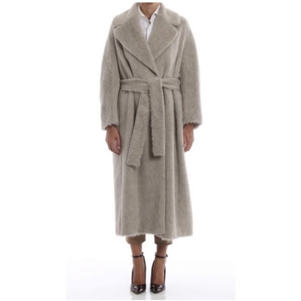 Maxmara Intrend mohair/alpaca long coat with belt - Picture 5 of 5
